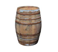 Temesso Botte da Vino Rustica in Rovere, barile, da Usare Come Tavolo, Decorazione - Altezza 95cm, Contenuto 225 litro (con Fissaggio degli Anelli)