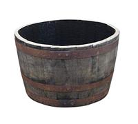 Temesso Botte da Whisky in Rovere Tagliata a metà per utilizzo - ca. 65 cm Diametro (Naturale con Fori)