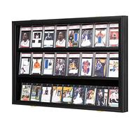 Temgee Espositore per carte da baseball, basket, calcio, hockey, con serratura, supporto da parete e protezione UV