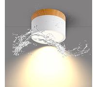 Temgin Faretti LED Bianchi Soffitto Rotondo Cubo Faretto Cucina per Interni Senza Forare, 12W IP65 Legno Plafoniera Bagno Corridoio Cilindro Bianco Caldo Esterno IRC82 Non da Incasso Ø10cm Alluminio