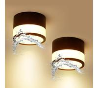 Temgin Faretti LED Neri da Soffitto Rotondo Cubo Faretto Cucina per Interni Senza Forare, 12W IP65 Plafoniera Bagno Corridoio Cilindro Bianco Caldo Esterno IRC82 Non da Incasso Ø10cm Alluminio 2 Pezzi