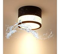 Temgin Faretti LED Neri da Soffitto Rotondo Cubo Faretto Cucina per Interni Senza Forare, 12W IP65 Plafoniera Bagno Corridoio Cilindro Bianco Caldo per Esterno IRC82 Non da Incasso Ø10cm Alluminio