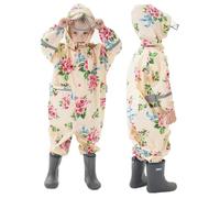 Temhou Tuta Impermeabile Bambini Tuta Pioggia Bambina Antipioggia con Cappuccio Poncho Impermeabile Ragazze Ragazzi Giacche da Pioggia