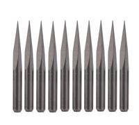 Temhyu 10 pz 3.175mm Gambo 3 Bordo Set di Punte for Incisione PCB 15/20/30/45/60/90 Gradi Punta 0.1 0.2 0.3mm Piramide Punta del Router di CNC Fresatura 3D(3.175x20Dx0.4)