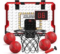 TEMI Cestino da basket indoor, mini cestino da basket con 4 palline, sopra la porta, cestino da basket per bambini e adulti, giocattolo da basket per ragazzi e ragazze età 3 4 5 6 7 8 9 10 11 12