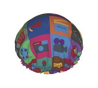 Temi di film di cartoni animati Cuffia da doccia Cappucci per capelli lunghi riutilizzabili da donna con fascia elastica Cappello da doccia a doppio strato per adulti Bambini