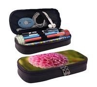 TEMKIN Astuccio in pelle con stampa a fiori rosa, grande capacità, astuccio carino per matite e cosmetici, organizer con cerniera