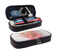 TEMKIN Astuccio in pelle con stampa ananas rosa, grande capacità, astuccio carino per matite e cosmetici, con cerniera, rosa, Taglia unica, Semplice
