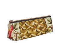 TEMKIN Astuccio in pelle da donna con stampa ananas, astuccio portapenne di grande capacità con cerniera per ufficio, bianco, Taglia unica, Semplice
