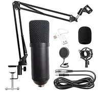 TEmkin Kit Microfono a condensatore Bm-700 Mic Set Microfono da Gioco, Microfono a 3,5 mm con Braccio a Forbice Regolabile per Sospensione del Microfono, Supporto Antiurto, per