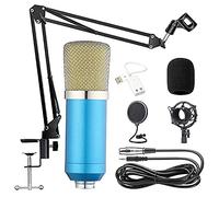 TEmkin Kit Microfono a condensatore Bm-700 Mic Set Microfono da Gioco, Microfono a 3,5 mm con Braccio a Forbice Regolabile per Sospensione del Microfono, Supporto Antiurto, per