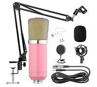 TEmkin Kit microfono a condensatore Bm-700 Mic Set Microfono da gioco, microfono a 3,5 mm con braccio a forbice regolabile per sospensione del microfono, supporto antiurto, per