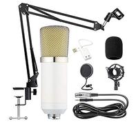 TEmkin Kit Microfono a condensatore Bm-700 Mic Set Microfono da Gioco, Microfono XLR a 3,5 mm con Braccio a Forbice Regolabile per Sospensione del Microfono, Supporto Antiurto,