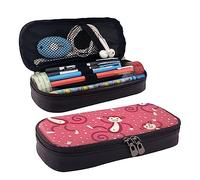 TEMKIN Monkey Entertainment - Astuccio in pelle con stampa di grande capacità, astuccio per matite e cosmetici, con cerniera, Nero , Taglia unica, Semplice