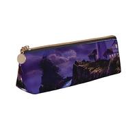 TEMKIN Moonlight Lighthouse - Astuccio in pelle da donna, con stampa di faro e cerniera, grande capacità, per ufficio, bianco, Taglia unica, Semplice