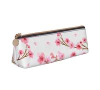 TEMKIN Plum Blossom - Astuccio in pelle da donna, con stampa floreale, grande capacità, con cerniera, per ufficio, bianco, Taglia unica, Semplice