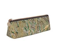 TEMKIN Prairie Ghost Camo - Astuccio da donna in pelle con stampa mimetica, grande capacità, astuccio portapenne con cerniera per ufficio, bianco, Taglia unica, Semplice