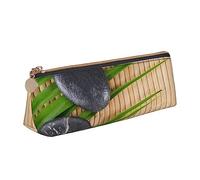 TEMKIN Rock On A Bamboo Mat - Astuccio in pelle da donna, con stampa di bambù, grande capacità, con cerniera, per ufficio, bianco, Taglia unica, Semplice
