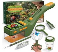 Temodu Cattura Insetti con Microscopio Bambini, Microscopio Digitale Bambini 500X, Giocattolo per La Ricerca all'aperto, Idea Regalo di Natale e Ritorno a Scuola, per Bambini 3-12 Ann (Dark Green)