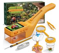 Temodu Cattura Insetti con Microscopio Bambini, Microscopio Digitale Bambini 500X, Giocattolo per La Ricerca all'aperto, Idea Regalo di Natale e Ritorno a Scuola, per Bambini 3-12 Ann (Orange)