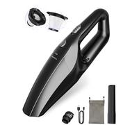 TEMOLA Aspirapolvere Per Auto Ricaricabile Con Filtro HEPA, Portatili Accessori Autos Aspirabriciole Senza Fili Piccolo, Aspiratore Macchina Degli Interni Auto, Mini Aspirapolvere Potente (Black)