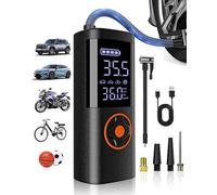 TEMOLA Compressore Aria Portatile, Mini Compressore con Manometro, 150PSI Gonfiatore Elettrico Portatile con Luce LED, Accessori Auto per Gli Uomini, Adatto per Auto Moto Bici Palla