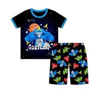 Temolie Gorilla Tag Pigiama per Ragazzi a Manica Corta Pigiama Ragazze Cartone Animato Nightwear Scimmia Gaming Sleepwear Bambini Pigiama 2 Pz, Blu, 12-13 Years