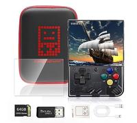 Temoo Miyoo Mini Plus Retro Games Console, 64G Portable Retro Handheld Game Console, Supporta 25000 giochi classici, Retro Game Console con 3.5 pollici Ips Hd schermo e una custodia portatile., Nero