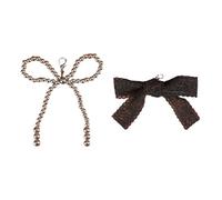 TEMOOUES 2 pezzi perle bowknot scarpa fascino clip su perline scarpa decorazione catena per le donne scarpe da ginnastica scarpe da ginnastica accessori per scarpe da sposa, Poliestere
