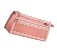 TEMOOUES Astuccio trasparente a doppio strato in rete sacchetti a rete borsa di grande capacità penna per il ritorno a scuola forniture per ragazza a doppio strato penna trasparente forniture per