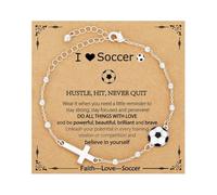 TEMOOUES Braccialetto versatile regolabile con crocifisso a sfera per uomo e donna, design classico, in lega leggera, comodo per tutti i giorni, Misura unica, come descritto