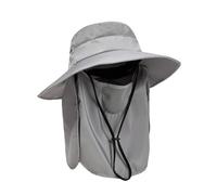 TEMOOUES Cappello regolabile con bordo largo che protegge dal sole, unisex, per gli appassionati di pesca, traspirante, traspirante, Grigio chiaro, 56-58