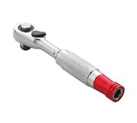 TEMOOUES Chiave a cricchetto a doppia funzione, meccanismo a 12 denti, 1/4", impugnatura a cricchetto per un controllo accurato delle coppie, chiave a bussola multifunzione