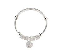 TEMOOUES Chiusura scorrevole regolabile per donne, stile cortese, design alla moda, in rame placcato argento, vestibilità comoda, stile tribunale