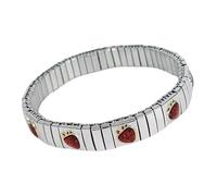 TEMOOUES Ciliegie Fragola Tema Elastico Braccialetto In Acciaio Inox Gioielli Per Le Donne Alla Moda Di Usura Quotidiana Accessorio Fotogenico Ciliegie, Misura unica, come descritto