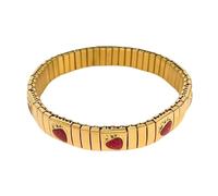 TEMOOUES Ciliegie Fragola Tema Elastico Braccialetto In Acciaio Inox Gioielli Per Le Donne Alla Moda Di Usura Quotidiana Accessorio Fotogenico Ciliegie, Misura unica, come descritto