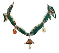 TEMOOUES Collana alla moda con ciondolo a forma di cuore e fungo combinata con sciarpa a nastro catena gioielli per le donne accessorio unico velluto collana corda, Misura unica, come descritto, come