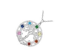 TEMOOUES Collana con ciondolo a forma di albero della vita, cuore e luna, simbolo simbolico, per mamma, compleanno, Natale, catena regolabile per le donne alla moda ispirata agli zodiaci, Misura unica