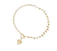 TEMOOUES Collana con ciondolo a forma di cuore regolabile con maglia intercambiabile dal design classico, idea regalo per gioielli moderni e vintage con nodo d'amore, Misura unica, come descritto