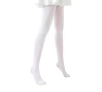 TEMOOUES Collant da danza per bambini 80D vellutato a prova di impigliamento design morbido traspirante leggings per lezione di danza colore bianco collant stretch leggings da danza per ragazze