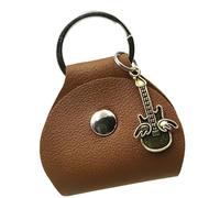 TEMOOUES Custodia protettiva multiuso per plettro per chitarra, custodia protettiva per plettri, borsa multifunzione per plettri, Marrone, Golden pendant