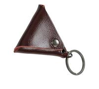 TEMOOUES Custodia protettiva portatile per plettro per chitarra, custodia triangolare, pratico contenitore portachiavi, Marrone scuro