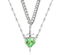 TEMOOUES Elegante collana con ciondolo a forma di cuore e spade che offre una miscela di personalità e significato per la moda in avanti, regalo per coppie giovani, Misura unica, come descritto, come