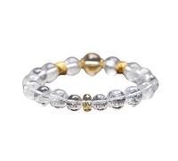 TEMOOUES Elegante cristallo bianco e perle di citrino accessori da polso fatti a mano gioielli per riunioni di lavoro eleganti accessori di cristallo, 8mm, come descritto