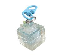 TEMOOUES Elegante farfalla cubi portachiavi anelli in resina eleganti materiali morbidi borsa fascino accessorio per le donne regalo farfalla portachiavi, Blu, Taglia unica