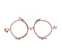 TEMOOUES Europa e Stati Uniti Natale amore attaccamento coppia gioielli 2 pezzi set gioielli ciondolo braccialetto, Misura unica, come descritto