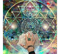 TEMOOUES Forma quadrata Pendolo Divinazione Tovaglia Gioco da Tavolo Tarocchi Pad Tovaglia Astrologia Oracoli Gioco da tavolo Tappetino Divinazione Tovaglia Tarocchi Lettura Panno Diffusione Tabella