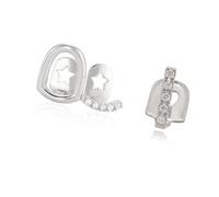 TEMOOUES Gioielli con denti scavati combinati con pietre di zircone scintillanti accessori per il corpo in rame leggero per adulti scava fuori griglia, Set of 2 pieces, come descritto, come descritto