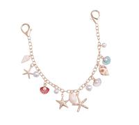 TEMOOUES Gioielli di ispirazione vintage a tema marino delicato perline accento catena ornamento unico perline imitazione perle stratificazione, Misura unica, come descritto, come descritto