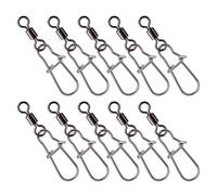 TEMOOUES Girelle di pesca ad alta resistenza e cuscinetto a sfera resistente della clip con gli anelli saldati per la clip dei connettori dell'acqua salata